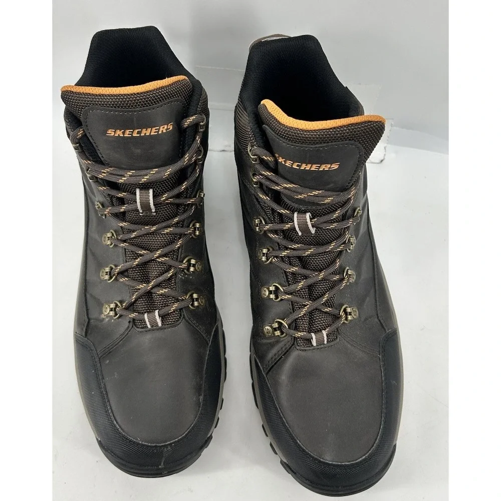 Skechers Relment-Daffertt Hiking Boots Chocolate Water Repellent Men's Size 12